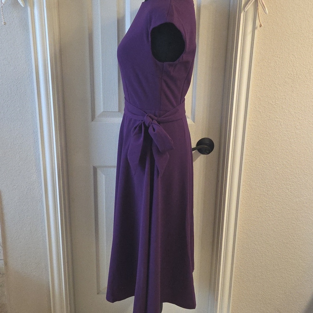 Elegant Purple Cap Sleeve Dress NWOT - Picture 14 of 16
